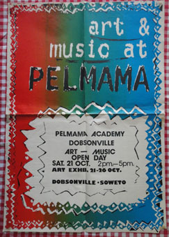 Poster of an exhibition held at Pelmama Academy Soweto in October, 1989