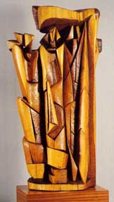 Zoltan BORBEREKI "Three Pondos", 1960 wood 151x83x30 cm (Standard Bank Art Coll., Johannesburg)
