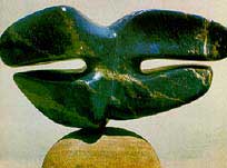 Zoltan BORBEREKI "Butterfly", 1974 sodalite 18x39 cm (exh. ART 6'75 Basel) (Sackler Coll, New York)