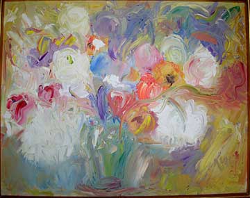 Heidi HERZOG "Flowers in a vase", 1965 - oil on canvas - 55 x 70cm (Priv. Coll., London)