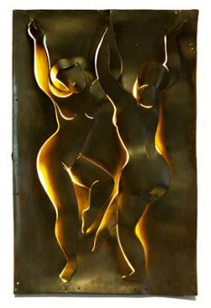 George JAHOLKOWSKI "Figures" welded sheet copper 58cm H Stephan Welz & Co., Cape Town - 1st October, 2013 Lot 68