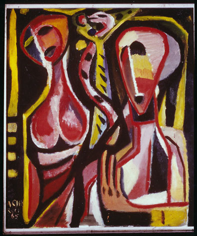 Albert Chr. Reck Cat. 12 "Adam + Eve", 1965 - oil/canvas - 70x60 cm