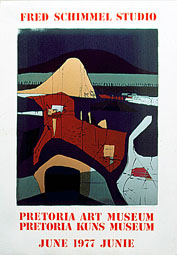Fred Schimmel Studio exhibition at Pretoria Art Museum June 1977 (poster)