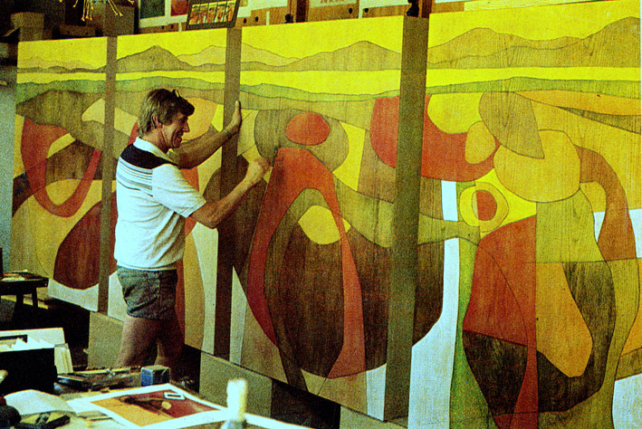 Fred SCHIMMEL Mural for the Allied Building Society, Commissioner Street, Johannesburg - 1979 - oil on wood - 150x500 cm (img source not known)
