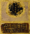 Ernst DE JONG "Aton", 1964 mixed media on board - 25x25 cm first shown at Gallery 101, Johannesburg