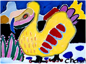Malcolm de CHAZAL "Dodo solaire" gouache