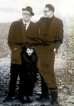 Three generations of the van Essche family in Dieppe, 1966 - Maurice van Essche, Ludovic and Paul - image © from Paul van Essche's archive