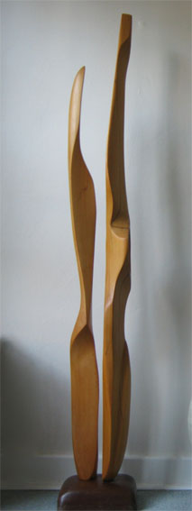 Alan RAPHAEL "King and Queen" in yellow wood