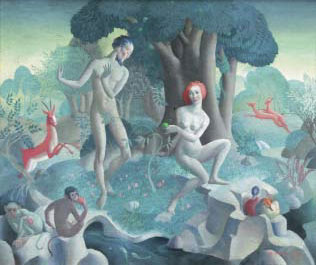 Eric BYRD "Temptation", 1933 - oil/canvas - 50x60 cm - auctioned by Dreweatts Donnington 19-02-2008 Lot 247