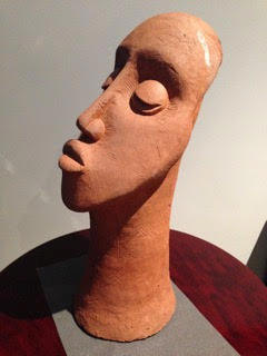 Cyril KUMALO "Head", 1969 - terracotta - 41cm H, base d=15cm,  base C=47cm - Private Coll., Melbourne AUS
