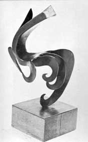George JAHOLKOWSKI "Talon", copper sheet sculpture", 1962 - 14" H - GJ 105 - ill. in "Sculpture•SA 1900-1967" cat. 41, Adler Fielding Galleries, Johannesburg, 1967 - Priv. Coll. Australia