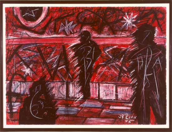 J Pieter ROUX "The third person", 1985 - pastel/charcoal - 79x107 cm
