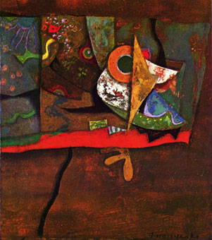Tadeusz Jaroszynski "l'étoile de mer" oil/canvas - 27x23 cm (img Galerie Romanet, Paris, 1979)